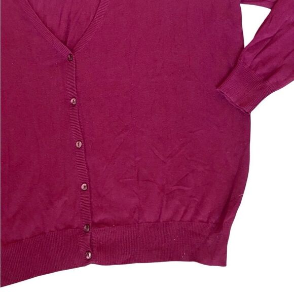 NWT Torrid Retro Vintage Pinup Burgundy Sequin Yoke V-Neck Cardigan Sweater 3X - Picture 4 of 6